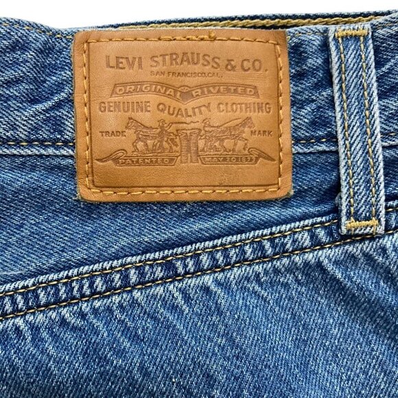 LEVI'S X FREE PEOPLE High Loose Tapered Jeans Hold My Purse Med Blue Wash - Picture 12 of 15